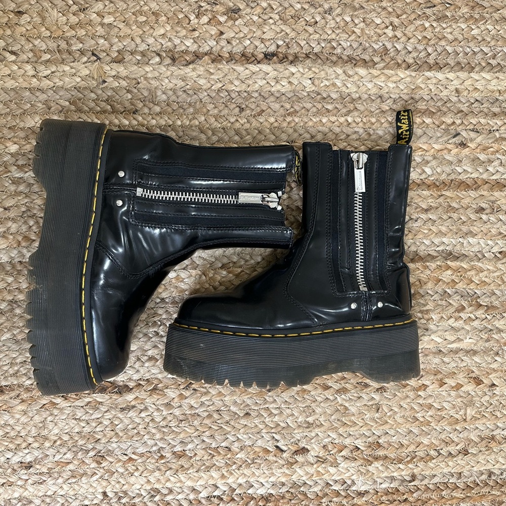 Dr. Martens Black Buttero Quad Retro Max Platform Boots Size 7